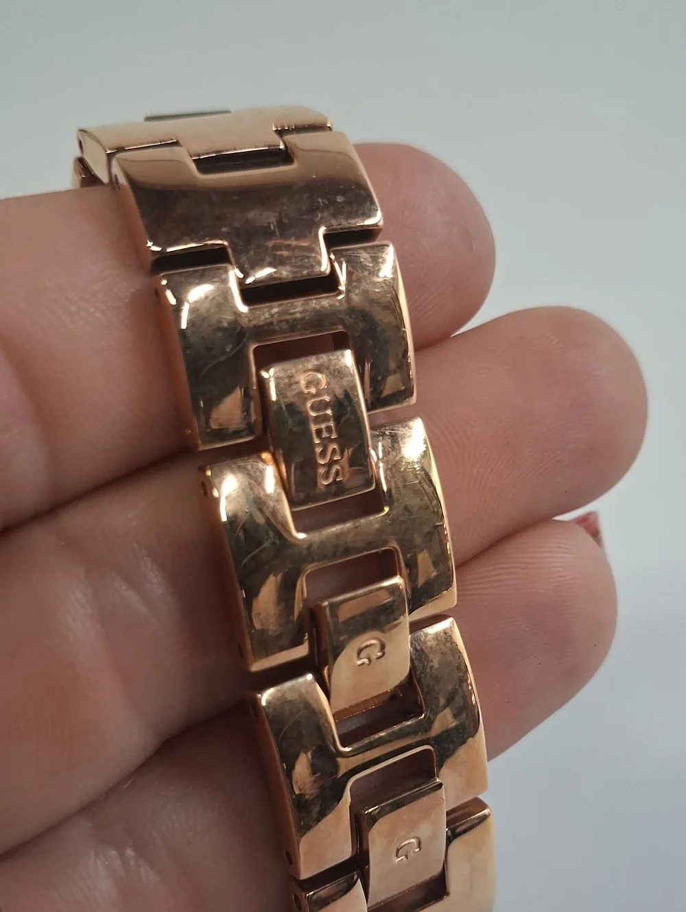 GUESS Rose Gold Crystal Accent Ladies Watch